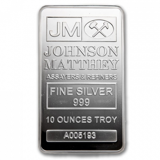 Silver Johnson Matthey Bar - 10 oz